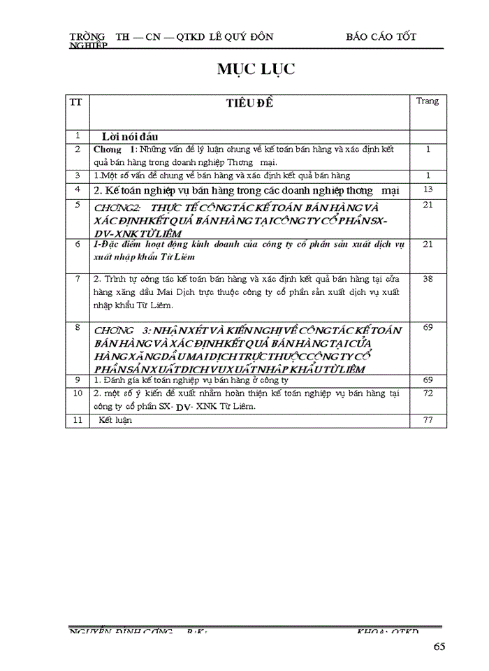 image for page Hoàn thiện kế toán nghiệp vụ bán và xác định kết quả bán hàng ở công ty cổ phần sản xuất dịch vụ  xuất nhập khẩu Từ Liêm