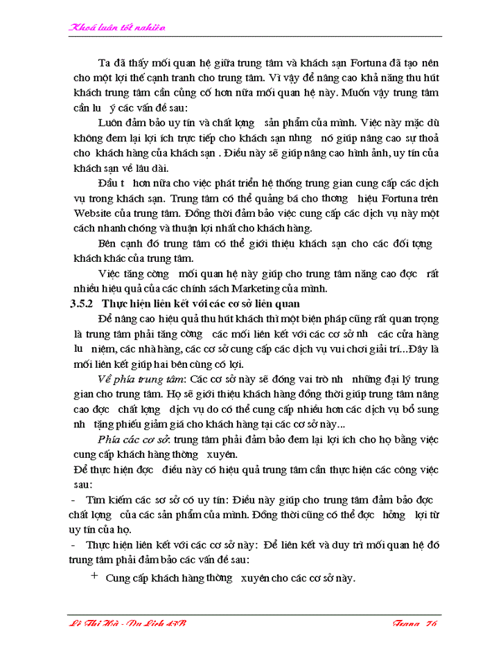 image for page Các giải pháp nhằm nâng cao hiệu quả thu hút khách từ khách sạn Fortuna đối với sản phẩm Citytour của trung tâm lữ hành quốc tế Holiday-Tour.