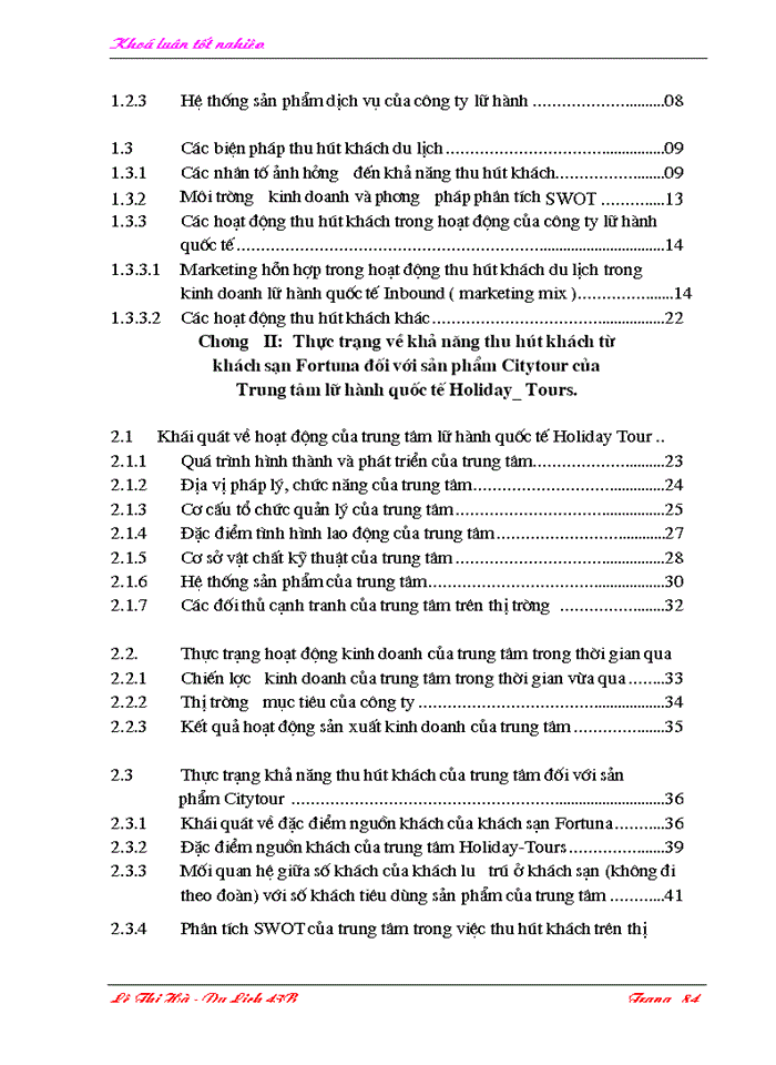 image for page Các giải pháp nhằm nâng cao hiệu quả thu hút khách từ khách sạn Fortuna đối với sản phẩm Citytour của trung tâm lữ hành quốc tế Holiday-Tour.