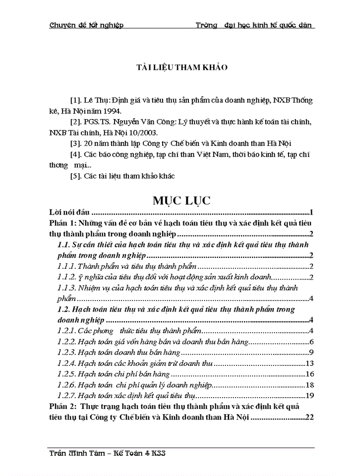 image for page Hoàn thiện hạch toán toán tiêu thụ thành phẩm & xác định kết quả tiêu thụ tại Công ty Chế biến và Kinh doanh than Hà Nội