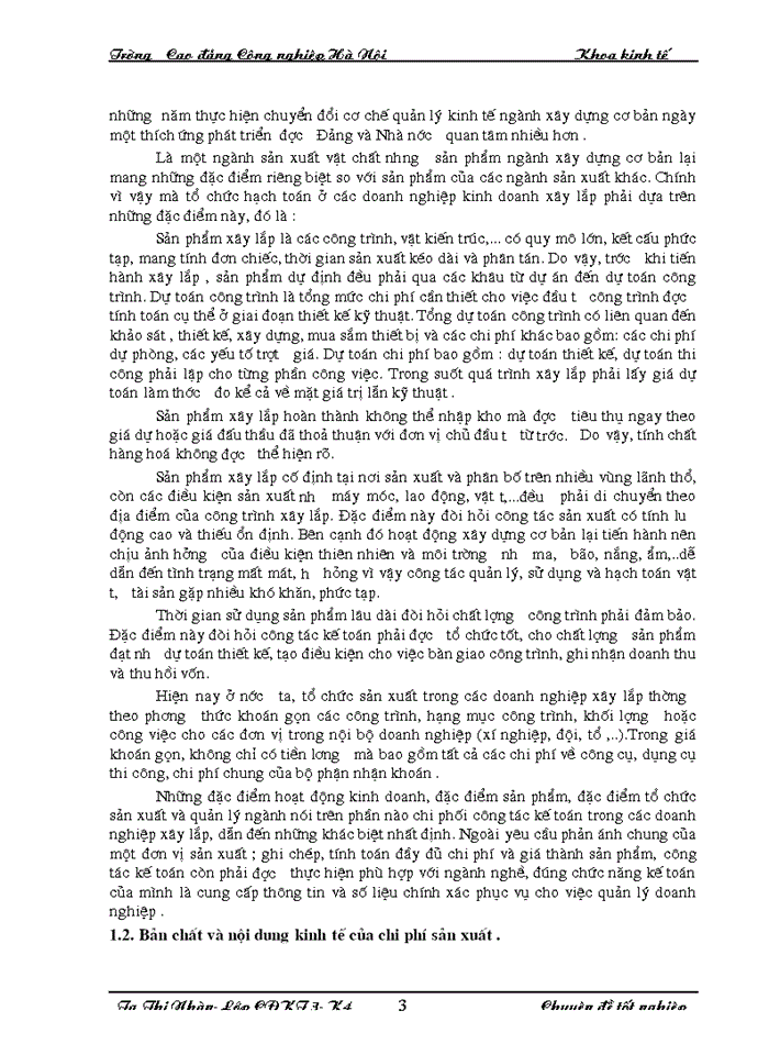image for page Hoàn thiện công tác kế toán chi phí sản xuất và tính giá thành sản phẩm xây lắp tại công ty xây dựng số 1 - Tổng công ty xây dựng Hà Nội
