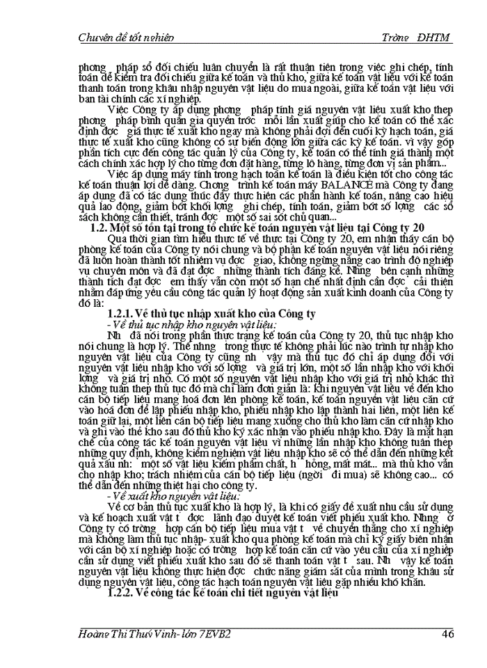 image for page Hoàn thiện kế toán nguyên vật liệu ở Công ty 20 – TCHC –BQP