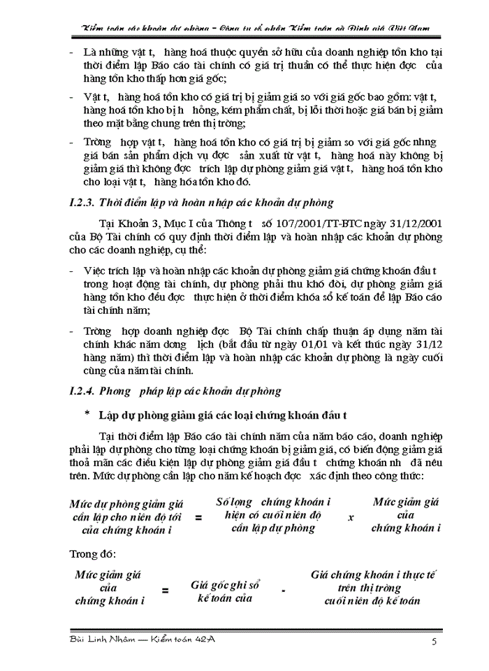 image for page Tìm hiểu quy trình kiểm toán các khoản dự phòng trong kiểm toán Báo cáo tài chính do Công ty cổ phần Kiểm toán và Định giá Việt Nam thực hiện