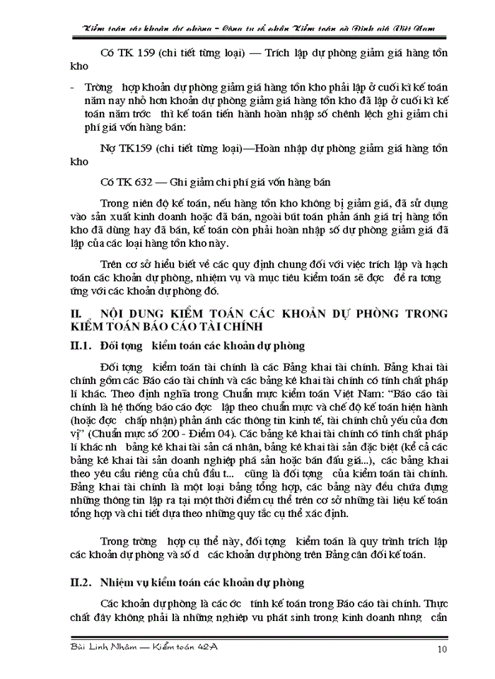 image for page Tìm hiểu quy trình kiểm toán các khoản dự phòng trong kiểm toán Báo cáo tài chính do Công ty cổ phần Kiểm toán và Định giá Việt Nam thực hiện