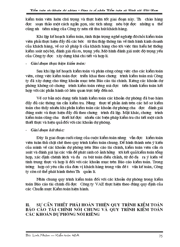 image for page Tìm hiểu quy trình kiểm toán các khoản dự phòng trong kiểm toán Báo cáo tài chính do Công ty cổ phần Kiểm toán và Định giá Việt Nam thực hiện