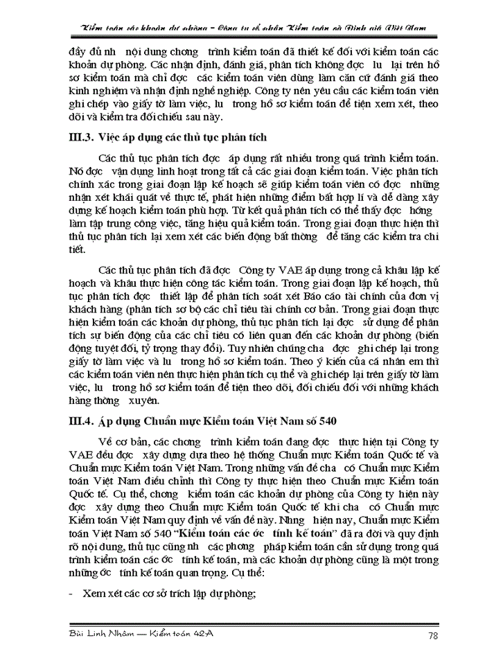 image for page Tìm hiểu quy trình kiểm toán các khoản dự phòng trong kiểm toán Báo cáo tài chính do Công ty cổ phần Kiểm toán và Định giá Việt Nam thực hiện