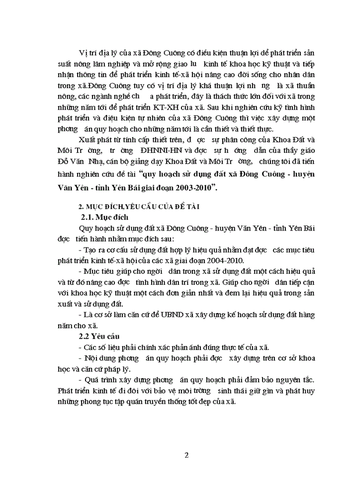 image for page quy hoạch sử dụng đất xã Đông Cuông - huyện Văn Yên - tỉnh Yên Bái giai đoạn 2003-2010