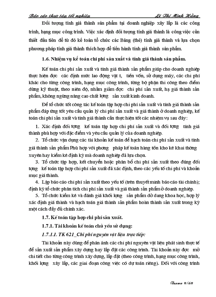 image for page Tổ chức Kế toán Chi phí sản xuất và tính giá thành sản phẩm xây lắp tại Công ty Cầu 7 Thăng Long