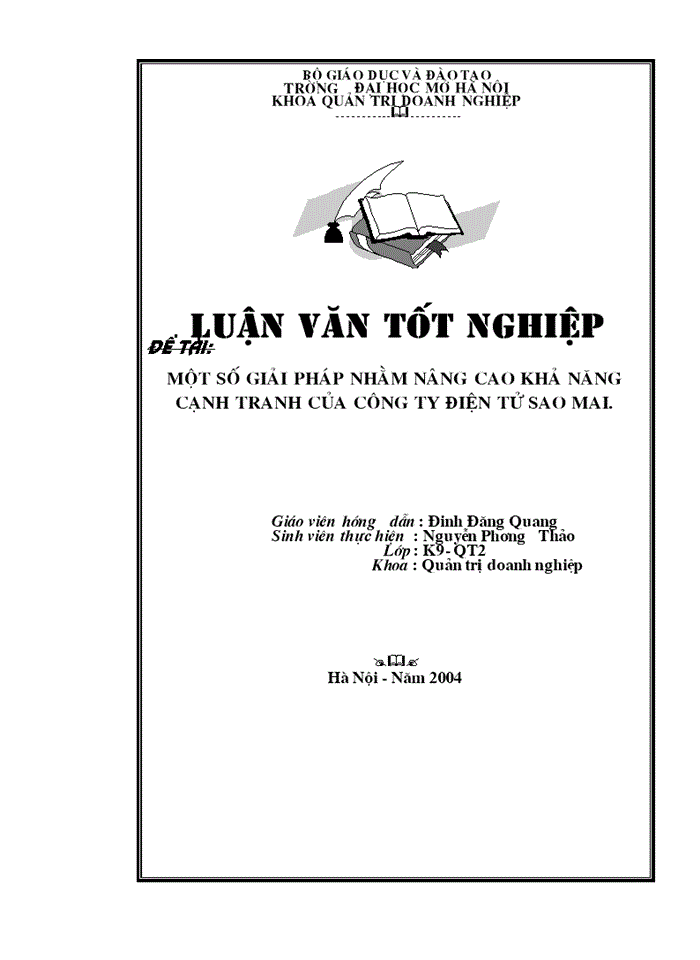 image for page Một số giải pháp nhằm nâng cao chất lượng công tác quản trị tiêu thụ hàng hóa tại Công ty Điện tử  Sao Mai.