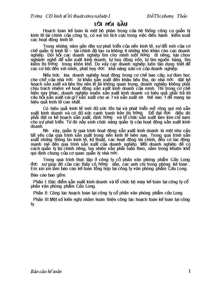 image for page Một số kiến nghị nhằm hoàn thiện công tác hoạch toán kế toán tại công ty.