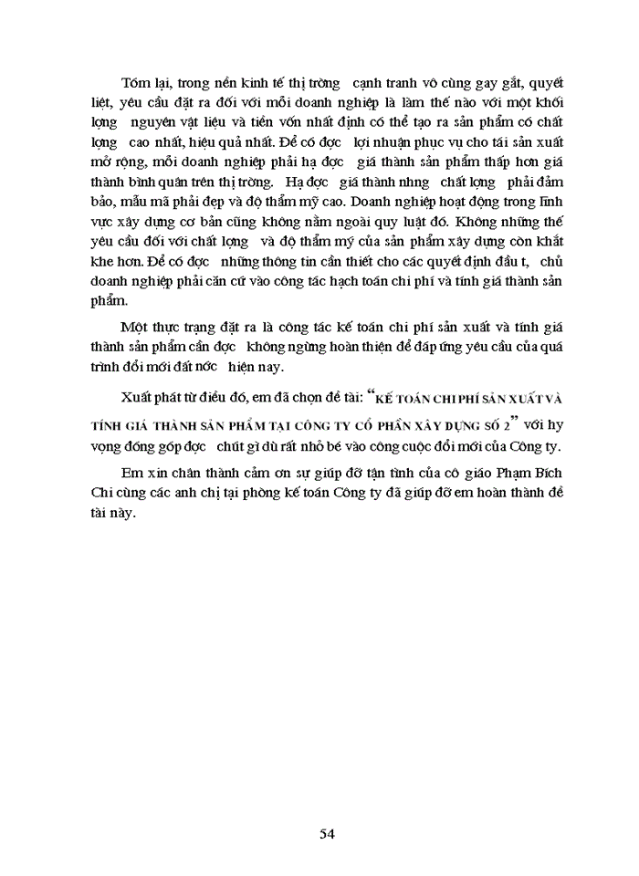 image for page Kế toán chi phí sản xuất và tính giá thành sản phẩm xây lắp tại công ty cổ phần xây dựng số 2