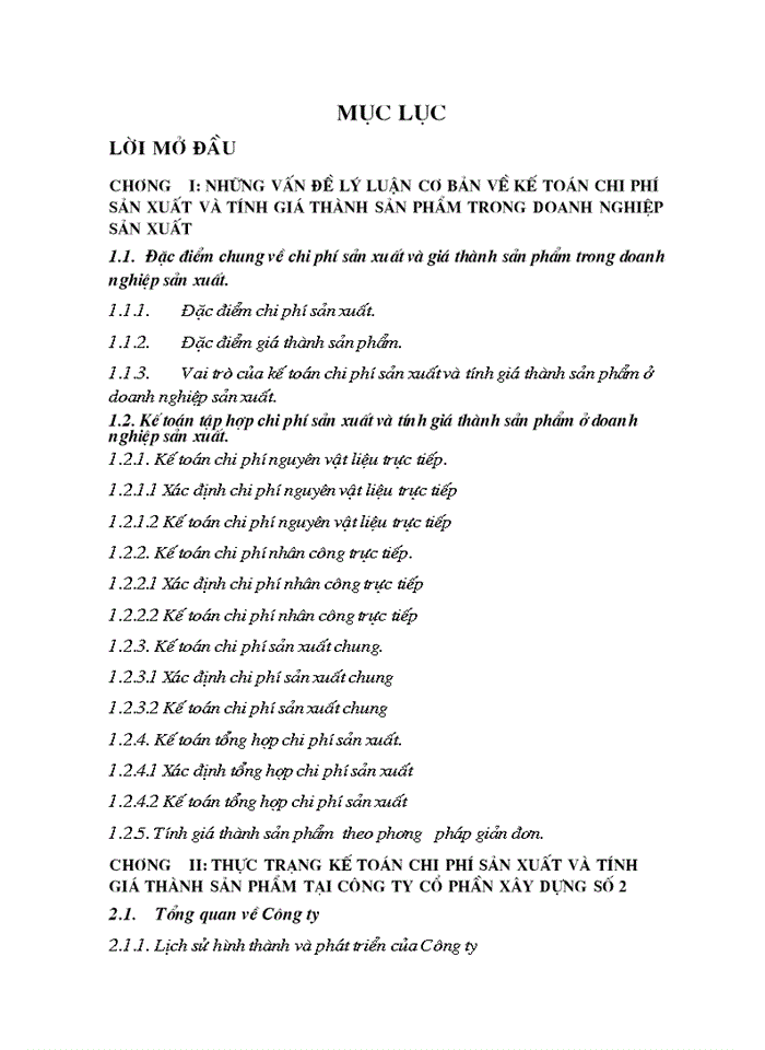 image for page Kế toán chi phí sản xuất và tính giá thành sản phẩm xây lắp tại công ty cổ phần xây dựng số 2