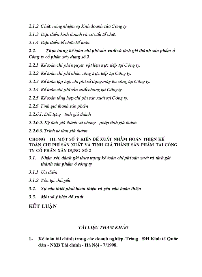 image for page Kế toán chi phí sản xuất và tính giá thành sản phẩm xây lắp tại công ty cổ phần xây dựng số 2