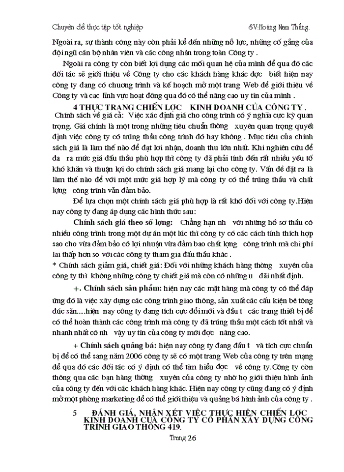 image for page Chiến lược kinh doanh của Công ty cổ phần xây dựng công trình giao thông 419