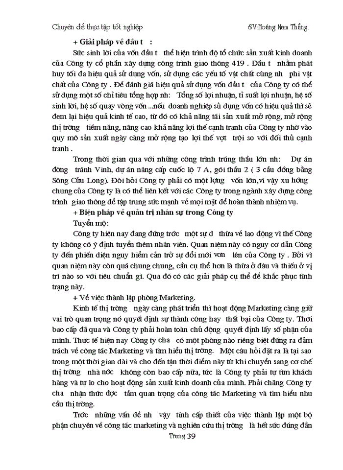 image for page Chiến lược kinh doanh của Công ty cổ phần xây dựng công trình giao thông 419