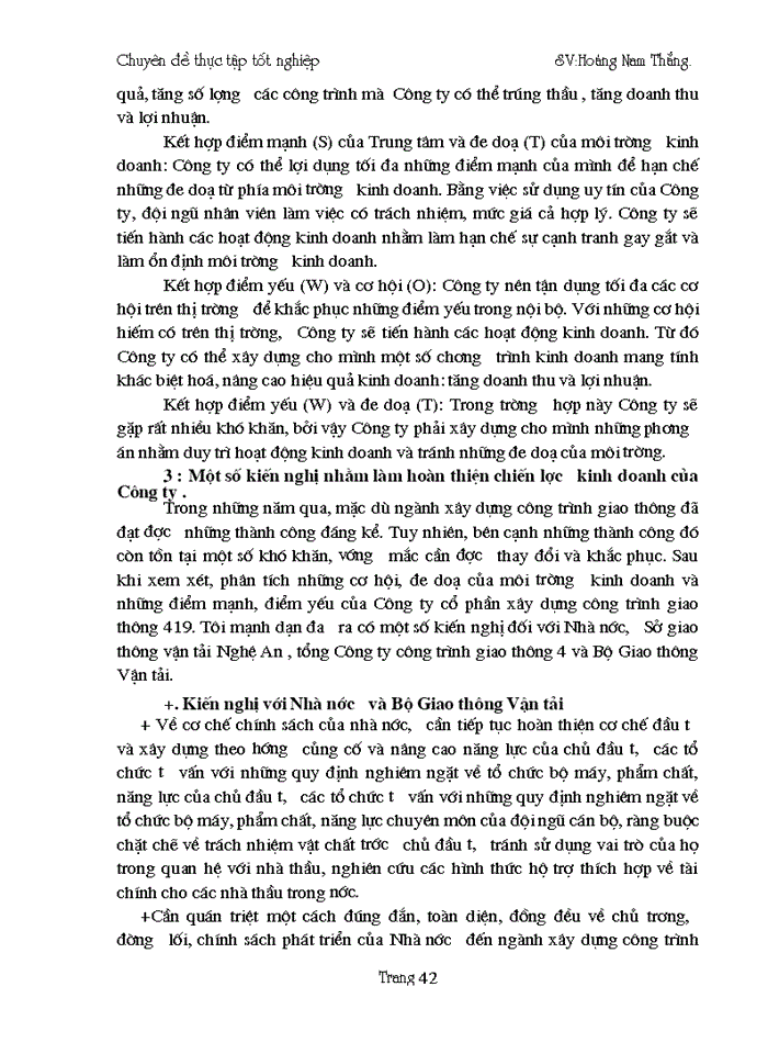 image for page Chiến lược kinh doanh của Công ty cổ phần xây dựng công trình giao thông 419