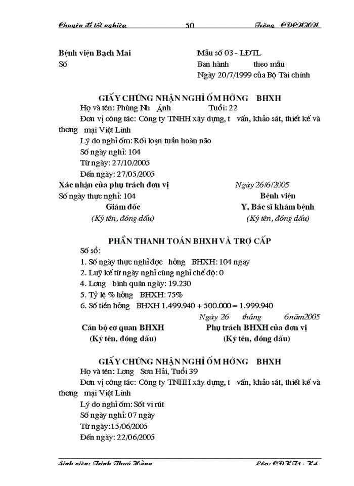 image for page Kế toán tiền lương và các khoản trích theo lương tại Công ty TNHH xây dựng, tư vấn, khảo sát, thiết kế và Thương mại Việt Linh