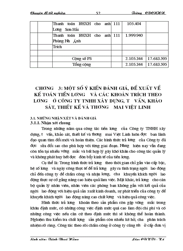 image for page Kế toán tiền lương và các khoản trích theo lương tại Công ty TNHH xây dựng, tư vấn, khảo sát, thiết kế và Thương mại Việt Linh