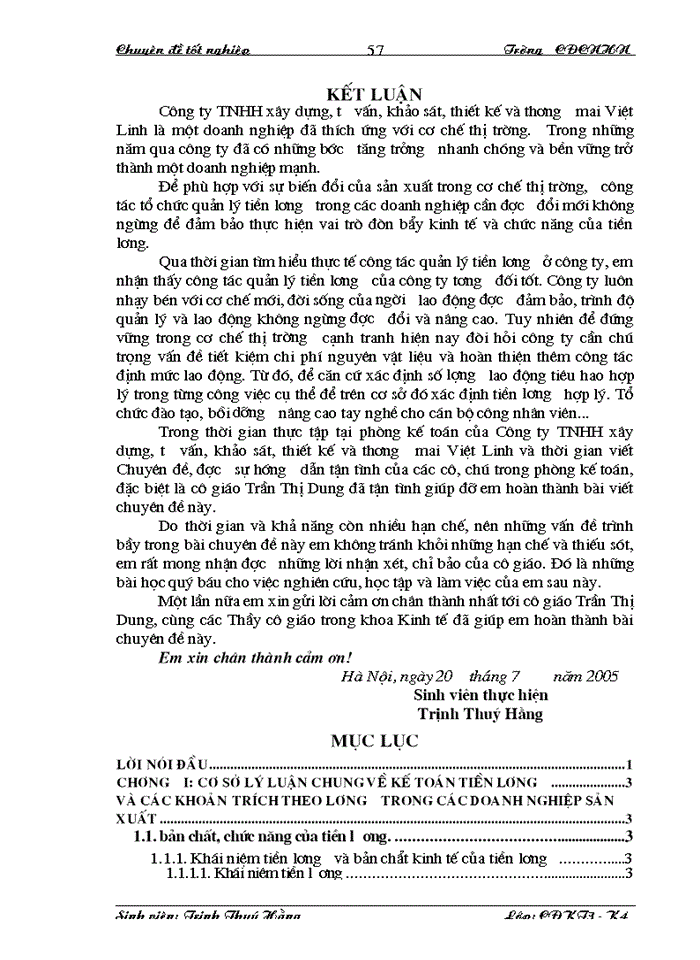 image for page Kế toán tiền lương và các khoản trích theo lương tại Công ty TNHH xây dựng, tư vấn, khảo sát, thiết kế và Thương mại Việt Linh
