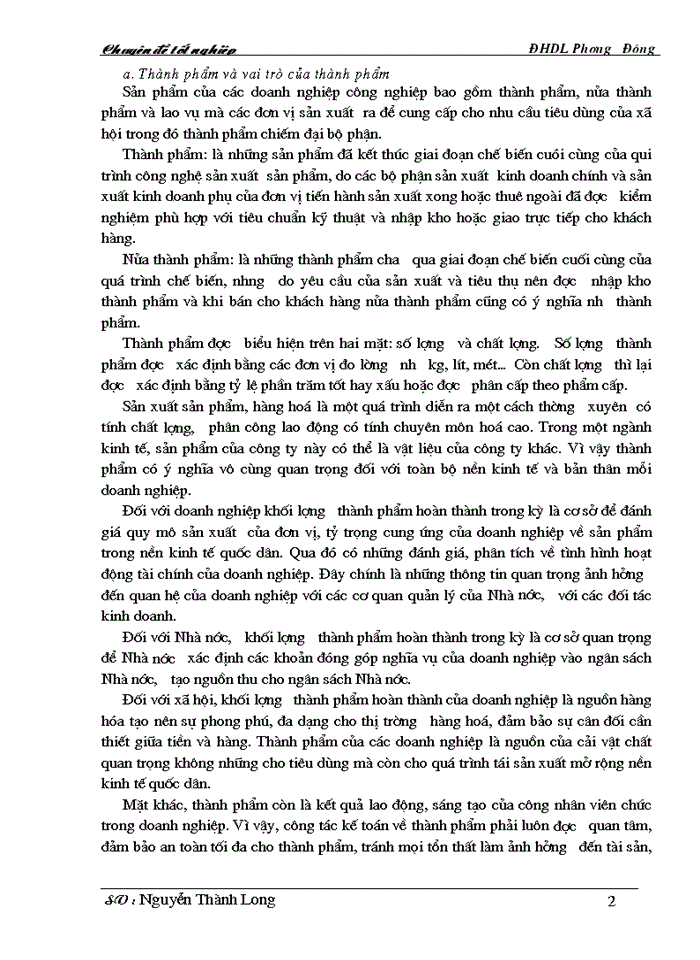 image for page Công tác hạch toán kế toán thành phẩm và tiêu thụ thành phẩm” ở công ty Dệt may  Hà Nội