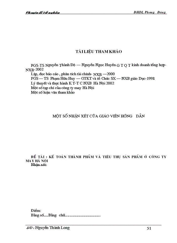 image for page Công tác hạch toán kế toán thành phẩm và tiêu thụ thành phẩm” ở công ty Dệt may  Hà Nội