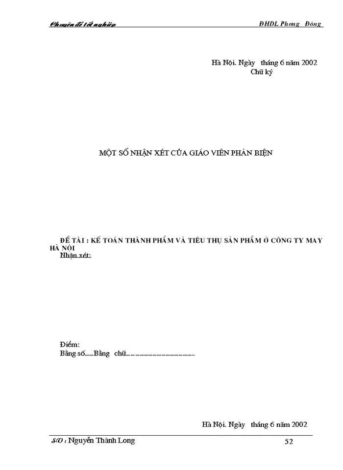 image for page Công tác hạch toán kế toán thành phẩm và tiêu thụ thành phẩm” ở công ty Dệt may  Hà Nội