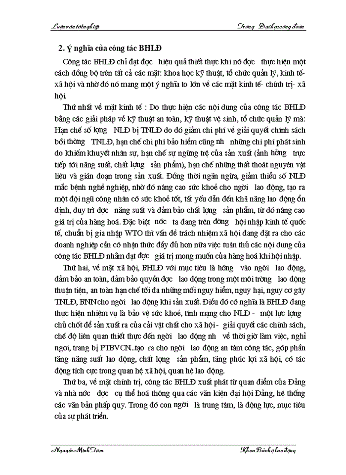 image for page Một số kiến nghị,giải pháp nâng cao năng lực hoạt động công tác BHLĐ của công đoàn tổng công ty Dệt May VN