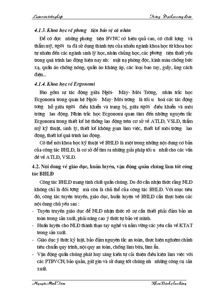 image for page Một số kiến nghị,giải pháp nâng cao năng lực hoạt động công tác BHLĐ của công đoàn tổng công ty Dệt May VN