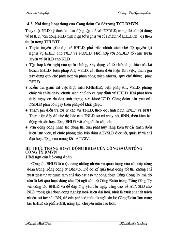image for page Một số kiến nghị,giải pháp nâng cao năng lực hoạt động công tác BHLĐ của công đoàn tổng công ty Dệt May VN