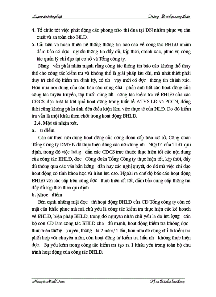 image for page Một số kiến nghị,giải pháp nâng cao năng lực hoạt động công tác BHLĐ của công đoàn tổng công ty Dệt May VN