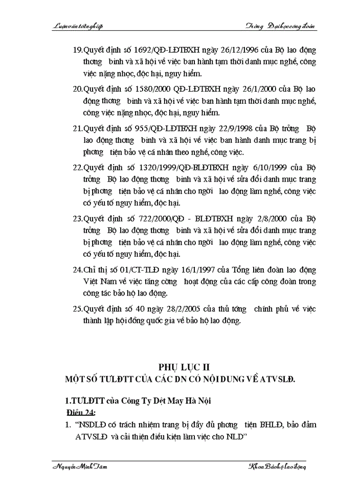 image for page Một số kiến nghị,giải pháp nâng cao năng lực hoạt động công tác BHLĐ của công đoàn tổng công ty Dệt May VN