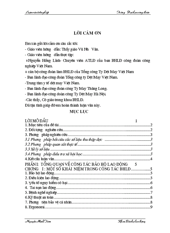 image for page Một số kiến nghị,giải pháp nâng cao năng lực hoạt động công tác BHLĐ của công đoàn tổng công ty Dệt May VN