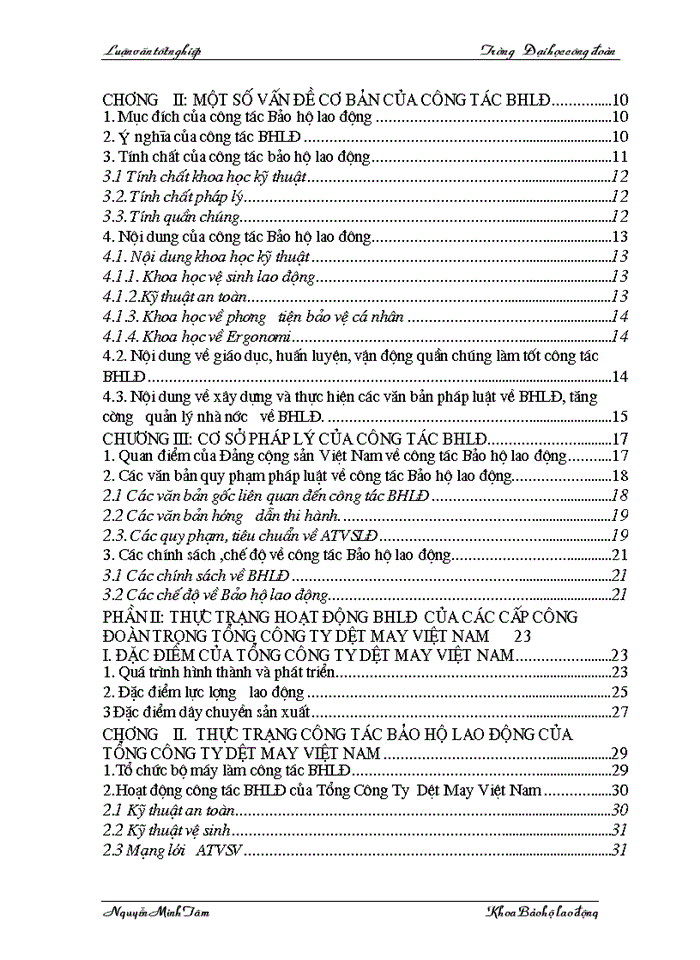 image for page Một số kiến nghị,giải pháp nâng cao năng lực hoạt động công tác BHLĐ của công đoàn tổng công ty Dệt May VN