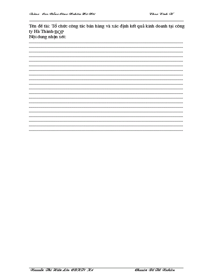 image for page Công tác tổ chức kế toán bán hàng và xác định kết quả kinh doanh ở công ty Hà Thành-BQP