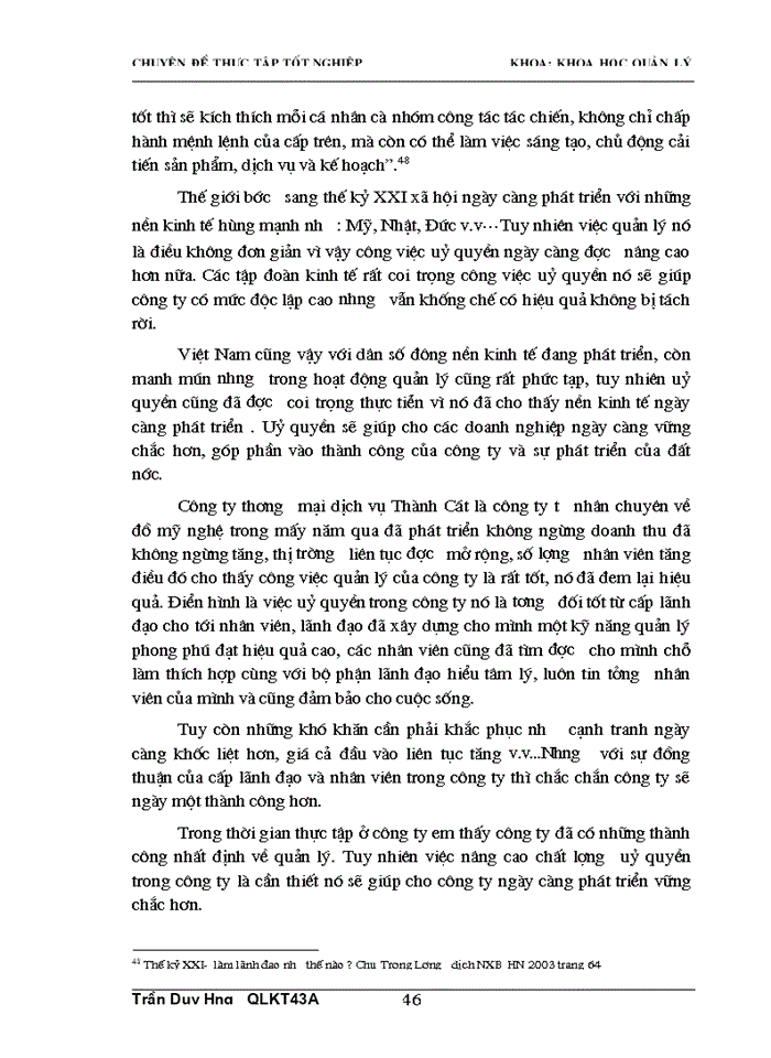 image for page Một số giải pháp nhằm nâng cao chất lượng uỷ quyền trong công ty thương mại dịch vụ Thành Cát