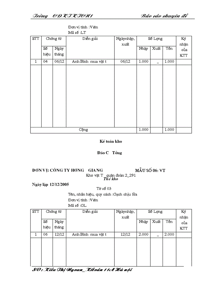 image for page Kế toán nguyên vật liệu, công cụ dụng cụ ở công ty xây dựng Hương Giang-Bộ quốc phòng
