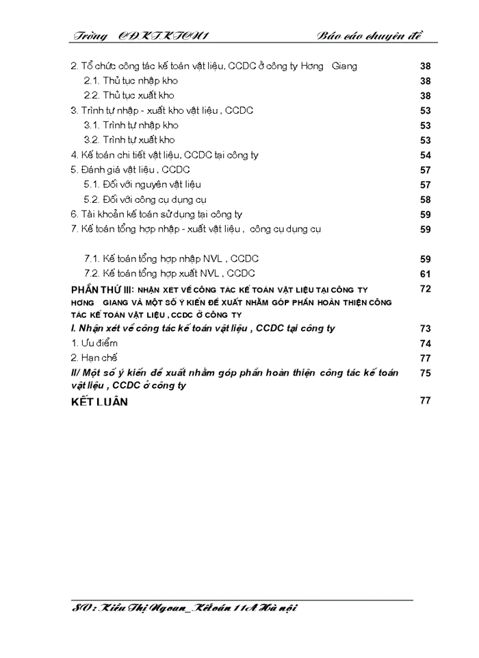image for page Kế toán nguyên vật liệu, công cụ dụng cụ ở công ty xây dựng Hương Giang-Bộ quốc phòng