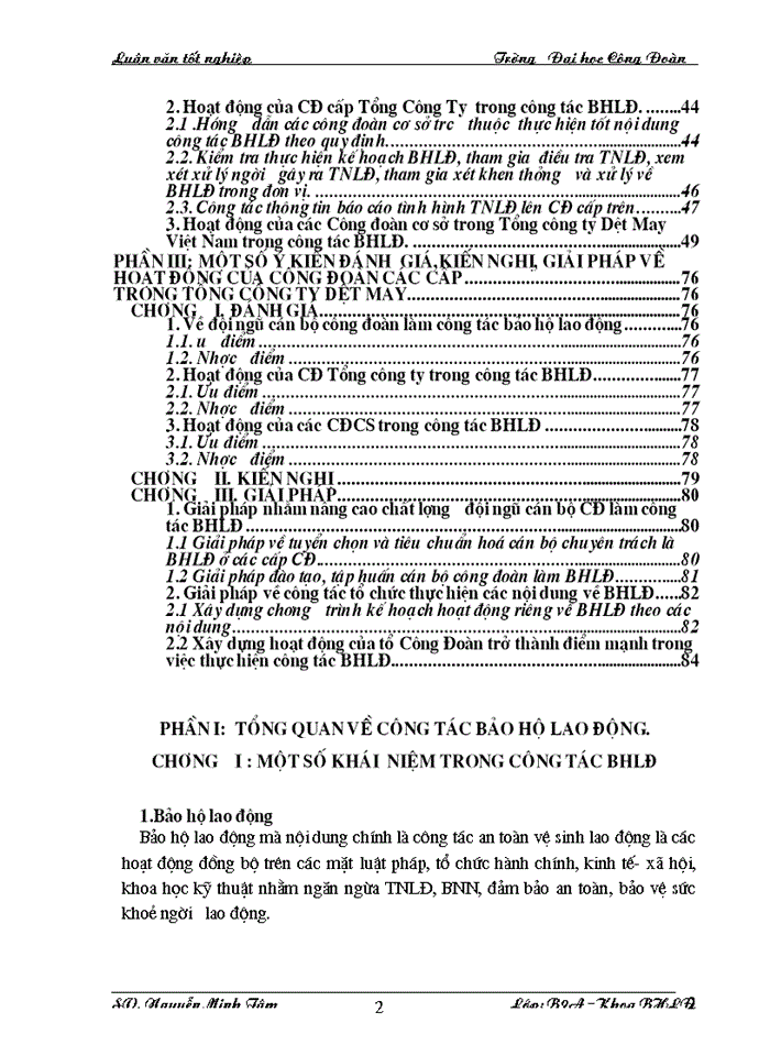 image for page Một số ý kiến đánh  giá,kiến nghị, giải pháp về hoạt động của công đoàn các cấp trong tổng công ty dệt may