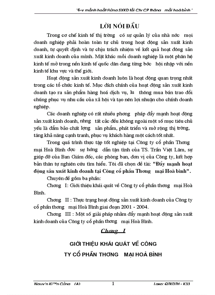 image for page Đẩy mạnh hoạt động sản xuất kinh doanh tại Công cổ phần Thương mại Hoà bình