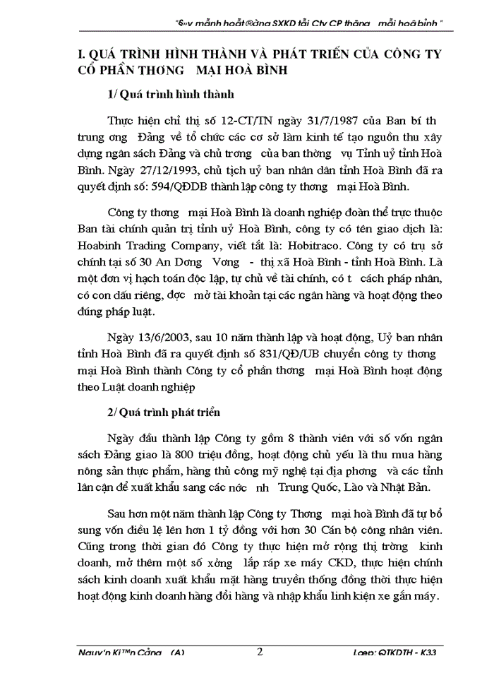 image for page Đẩy mạnh hoạt động sản xuất kinh doanh tại Công cổ phần Thương mại Hoà bình