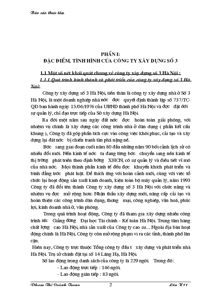 image for page Tìm hiều công tác hạch toán chi phí sản xuất và tính giá thành sản phẩm tại Công ty xây dựng số 3 Hà Nội