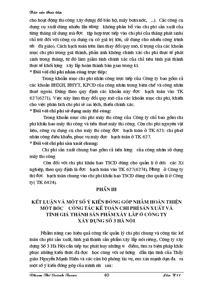 image for page Tìm hiều công tác hạch toán chi phí sản xuất và tính giá thành sản phẩm tại Công ty xây dựng số 3 Hà Nội