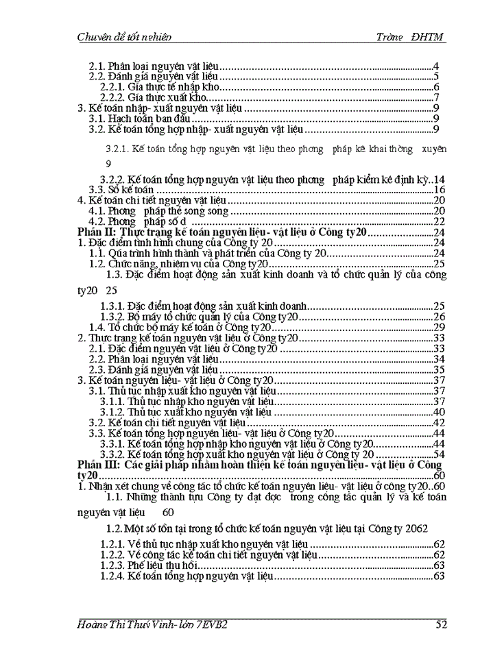 image for page Hoàn thiện kế toán nguyên vật liệu ở Công ty 20 – TCHC –BQP