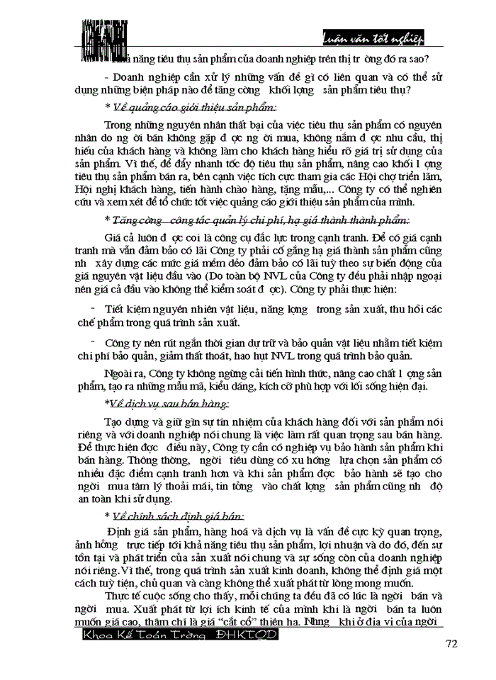 image for page Hoàn thiện công tác hạch toán tiêu thụ thành phẩm và xác định kết quả tiêu thụ tại Công ty cổ phần Dệt 10/10