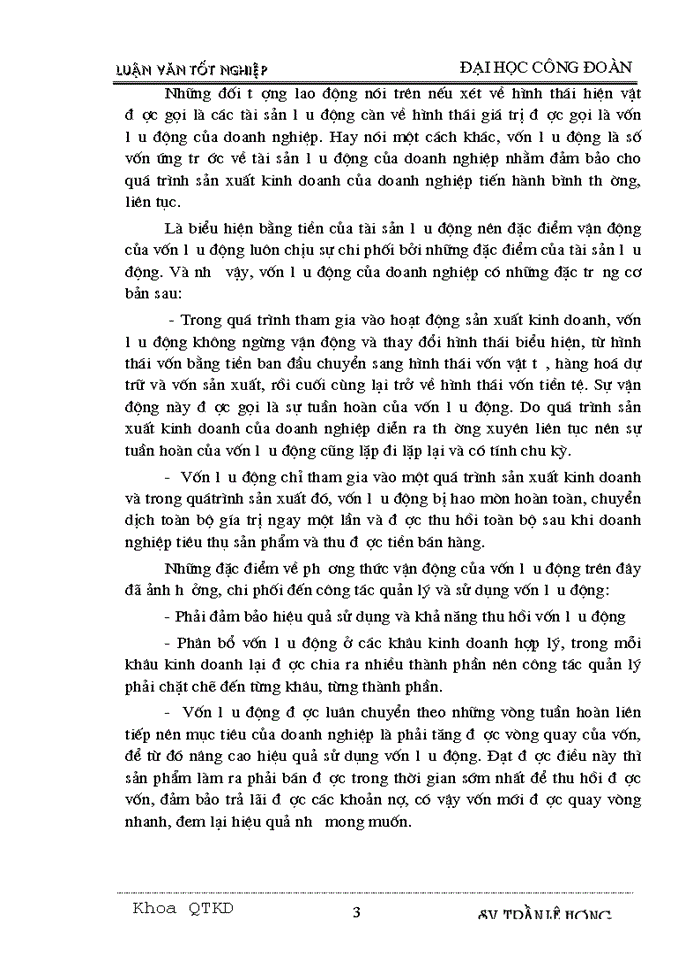 image for page Một số biện pháp nâng cao hiệu quả sử dụng vốn lưu động tại Công ty Dệt May Hà Nội