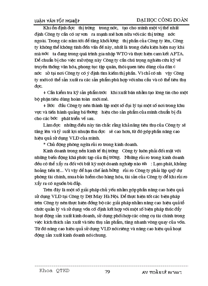 image for page Một số biện pháp nâng cao hiệu quả sử dụng vốn lưu động tại Công ty Dệt May Hà Nội