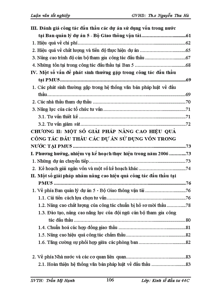 image for page Nâng cao hiệu quả công tác tổ chức đấu thầu các dự án sử dụng vốn trong nước tại Ban Quản lý dự ỏn 5 - Bộ Giao thụng vận tải
