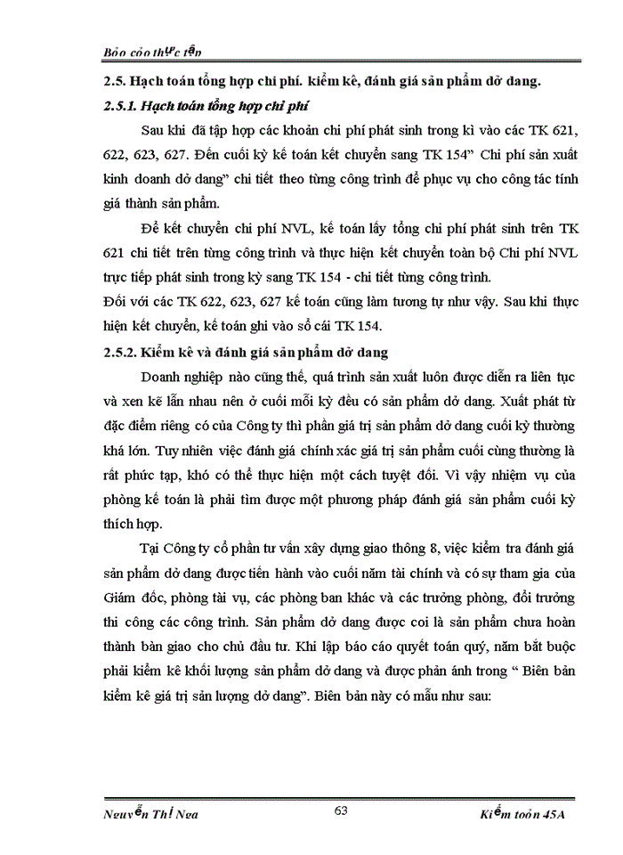 image for page Hoàn thiện kế toán chi phí sản xuất và tính giá thành sản phẩm tại Công ty cổ phần tư vấn xây dựng giao thông 8