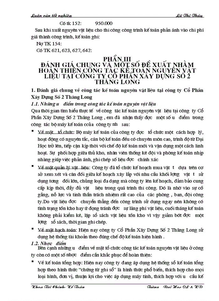 image for page Hạch  toán kế toán nguyên vật liệu tại công ty cổ phần xây dựng  số 2 Thăng Long