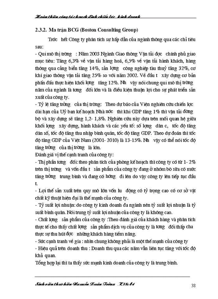 image for page Hoàn thiện công tác hoạch định chiến lược kinh doanh tại Công ty Vật tư Vận tải và Xây dựng công trình Giao thông